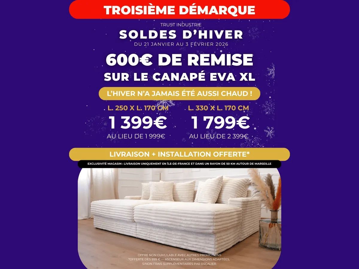 CANAPÉ DROIT EVA XL