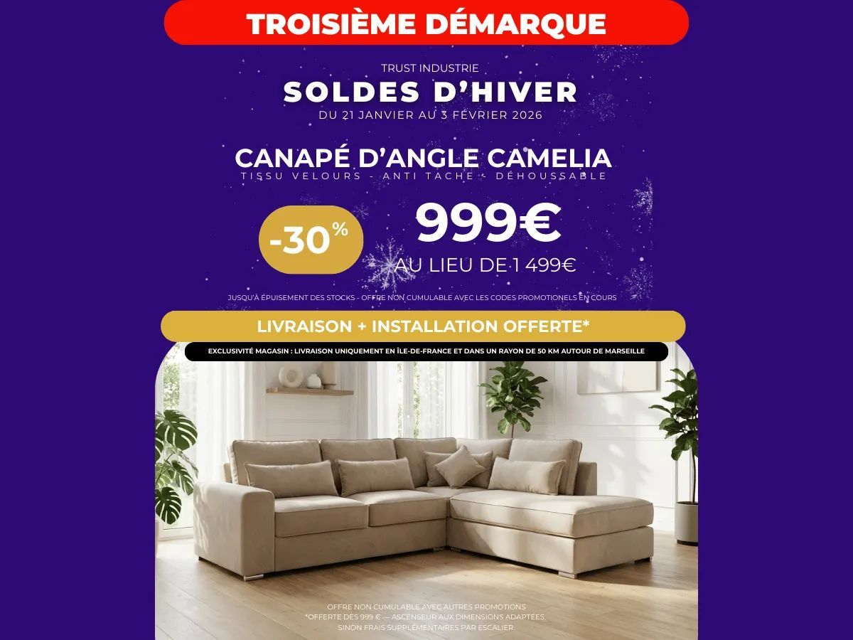 CANAPÉ D'ANGLE CAMELIA
