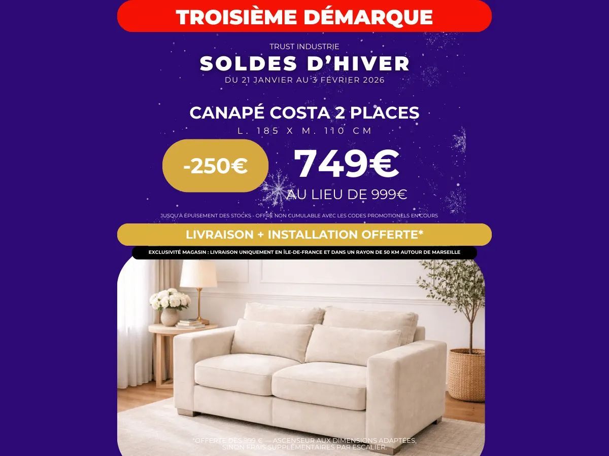 CANAPÉ DROIT COSTA