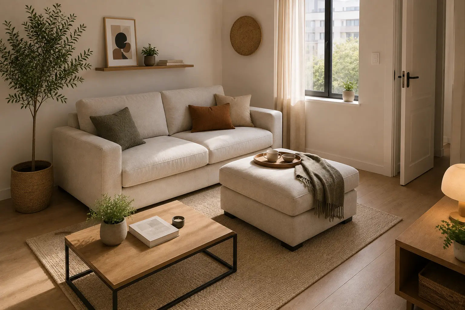 Canapé avec méridienne ou canapé avec pouf : lequel choisir ?