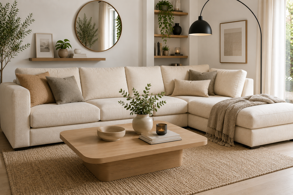 Canapé associé à une table basse dans un salon moderne