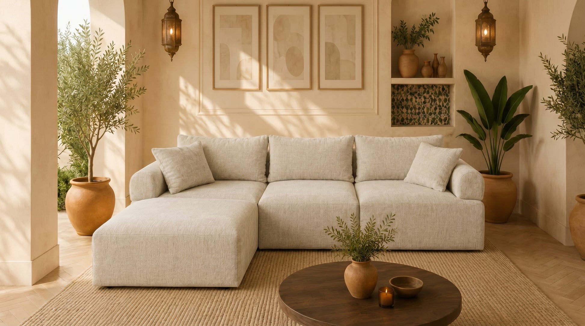 Canapé modulable BELLA - Tissu Marbella