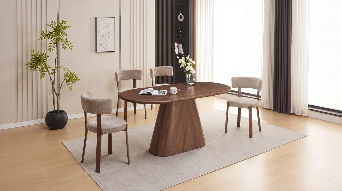 Lot de 2 chaises de salle à manger modernes NORDIK MARBELLA - Assise Moka