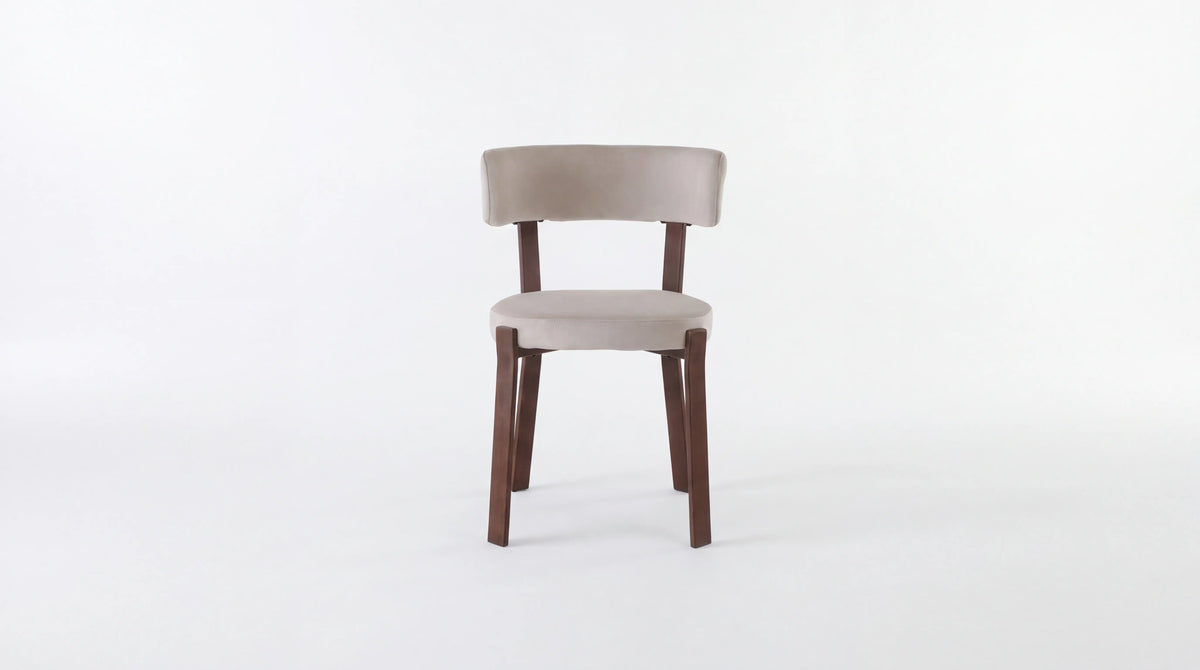 CHAISE NORDIK ASSISES VELOURS BEIGE - Pied Effet noyer 