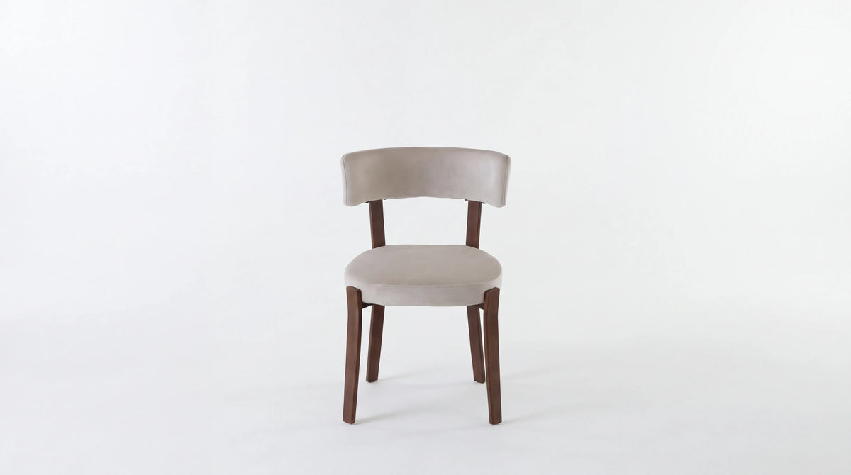 CHAISE NORDIK ASSISES VELOURS BEIGE - Pied Effet noyer 