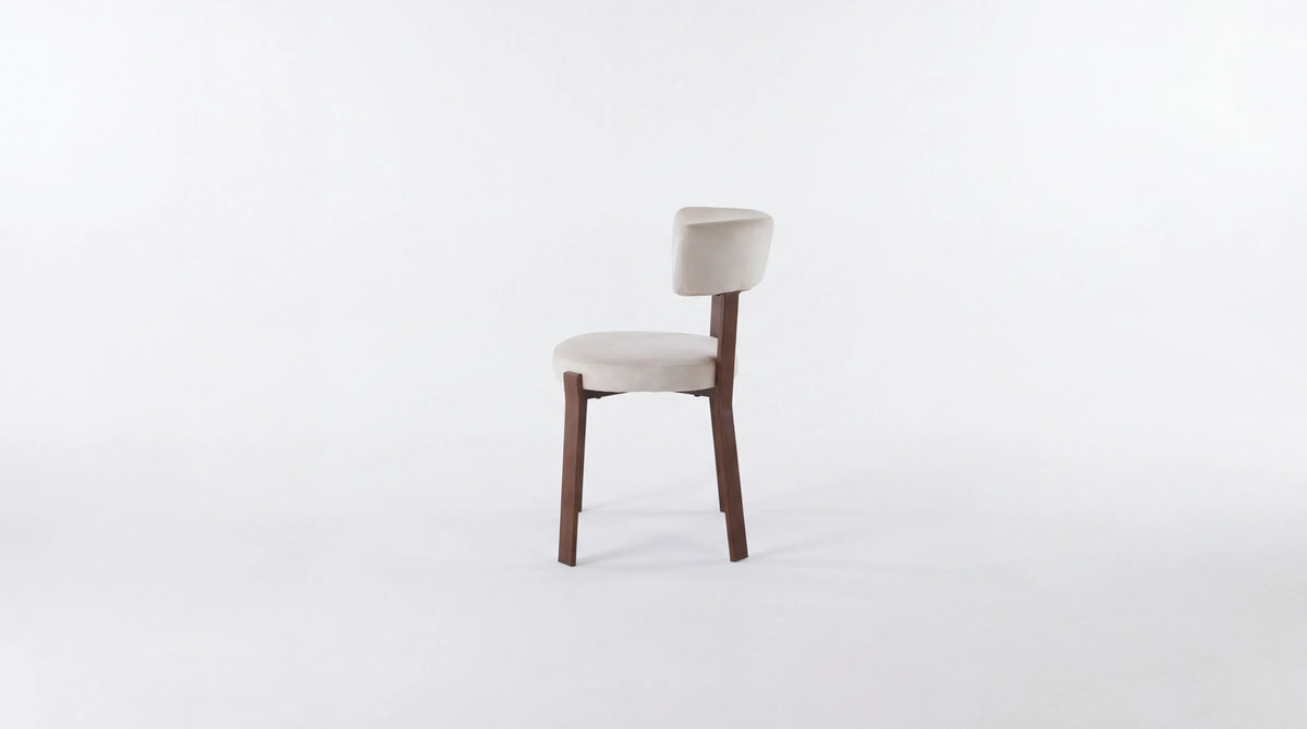 CHAISE NORDIK ASSISES VELOURS BEIGE - Pied Effet noyer 