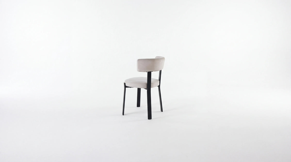 CHAISE NORDIK ASSISES VELOURS BEIGE - Pied Noir