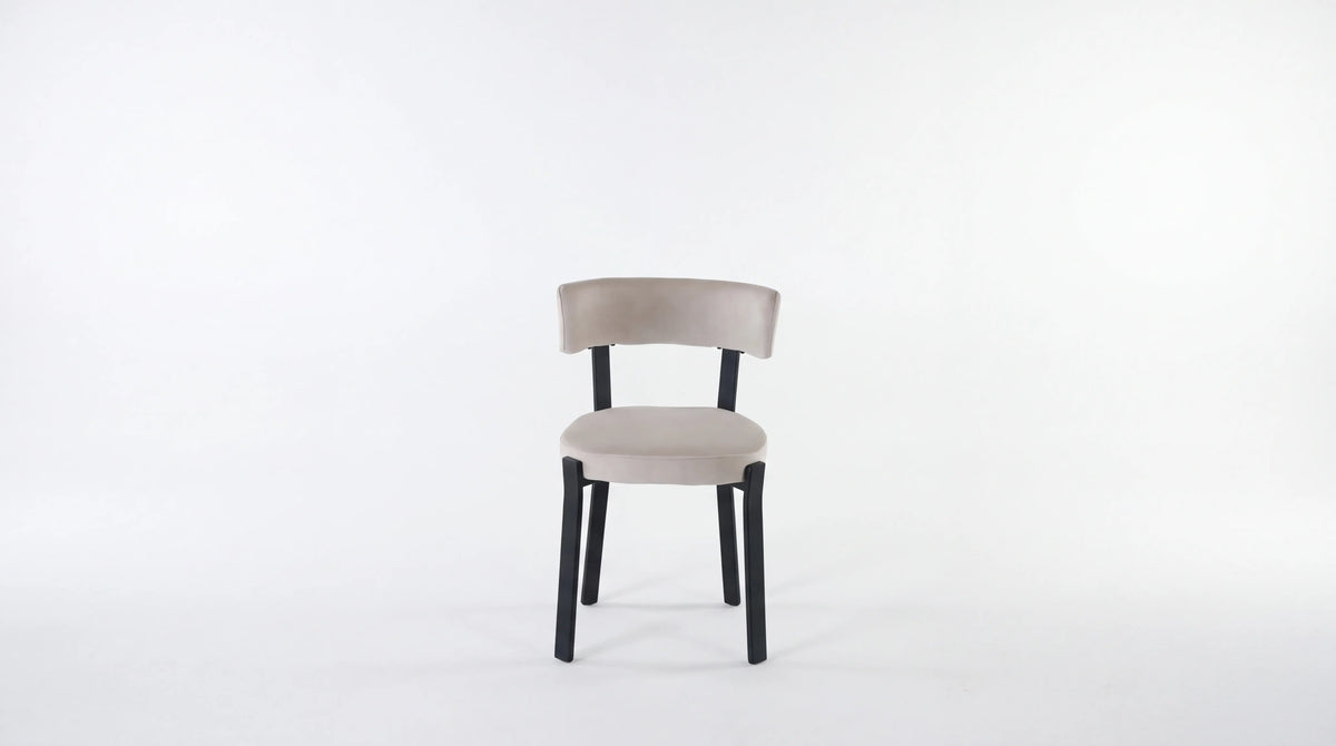 CHAISE NORDIK ASSISES VELOURS BEIGE - Pied Noir