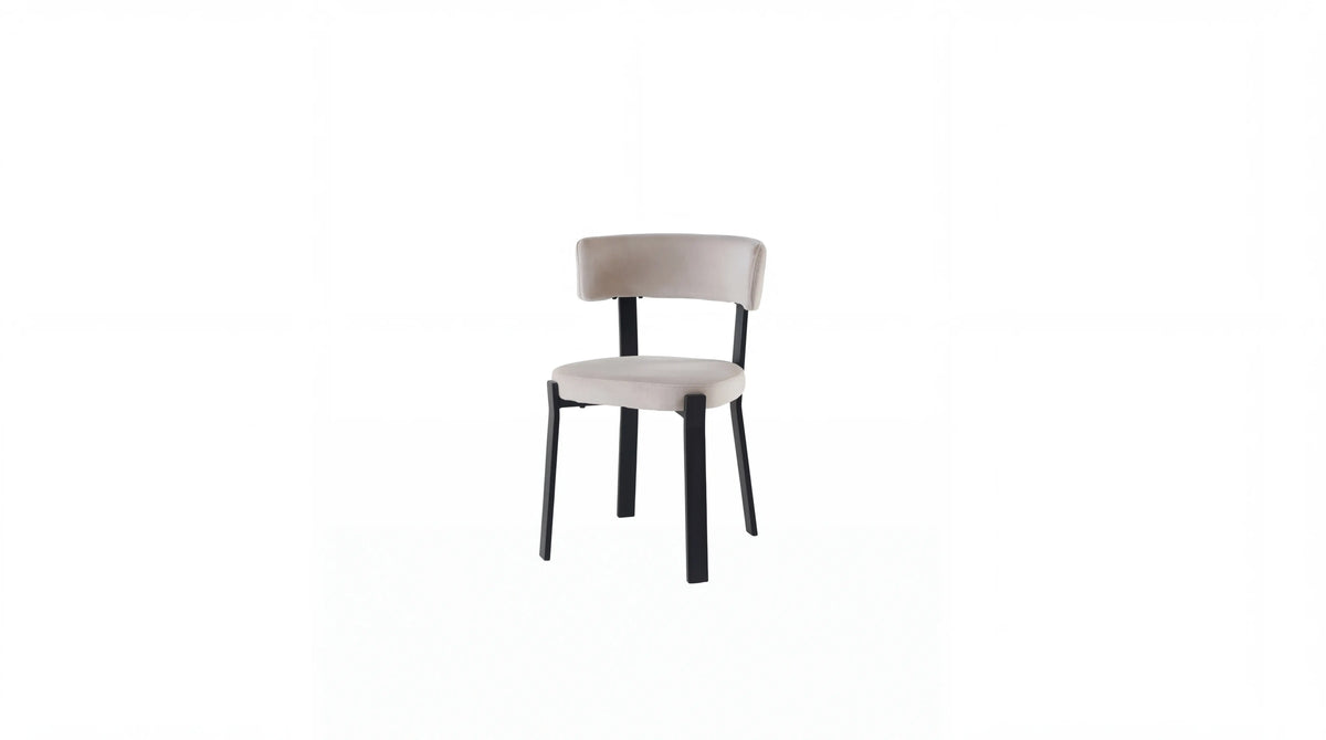 CHAISE NORDIK ASSISES VELOURS BEIGE - Pied Noir