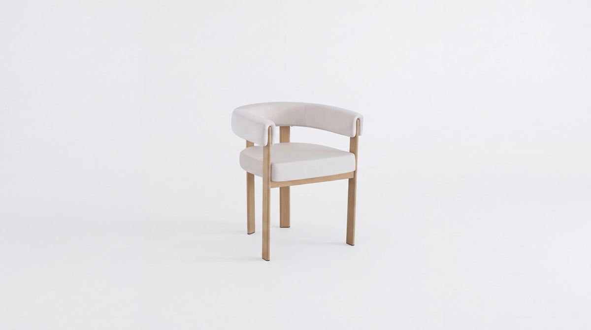 Lot de 2 chaises de salle à manger modernes VAIANA VELOURS - Pied Bois clair
