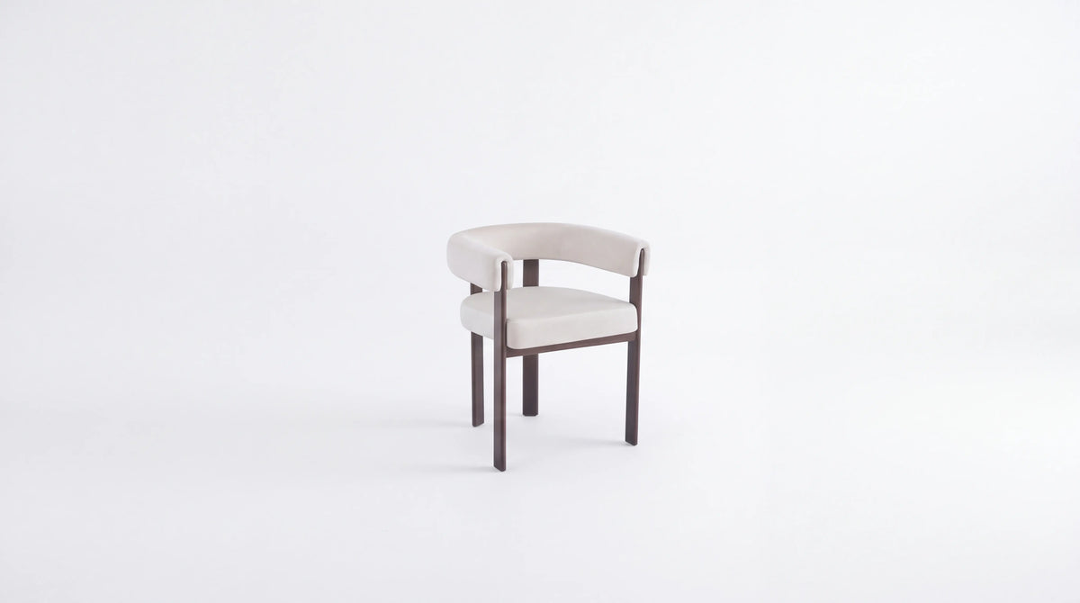 Lot de 2 chaises de salle à manger modernes VAIANA VELOURS - Pied Bois noyer