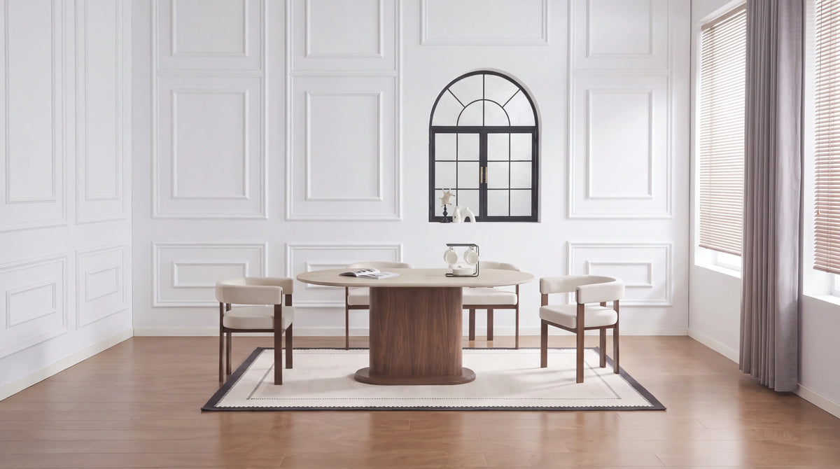 Lot de 2 chaises de salle à manger modernes VAIANA VELOURS - Pied Bois noyer