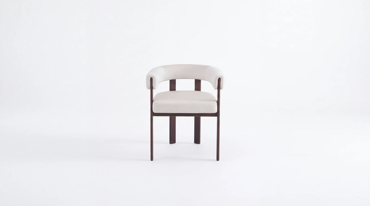 Lot de 2 chaises de salle à manger modernes VAIANA VELOURS - Pied Bois noyer