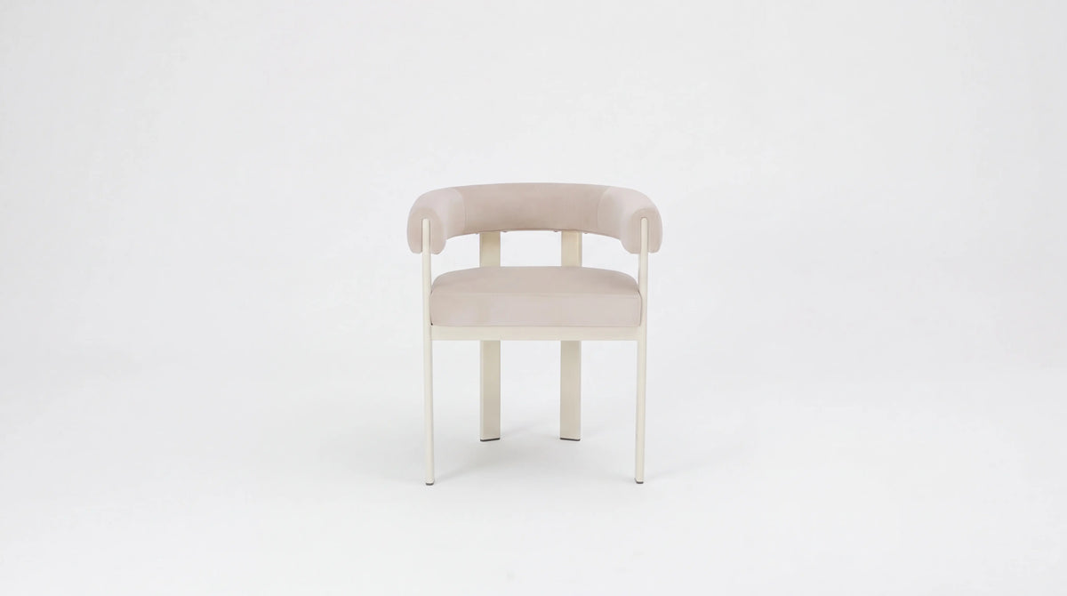 Lot de 2 chaises de salle à manger modernes VAIANA VELOURS - Pied Beige