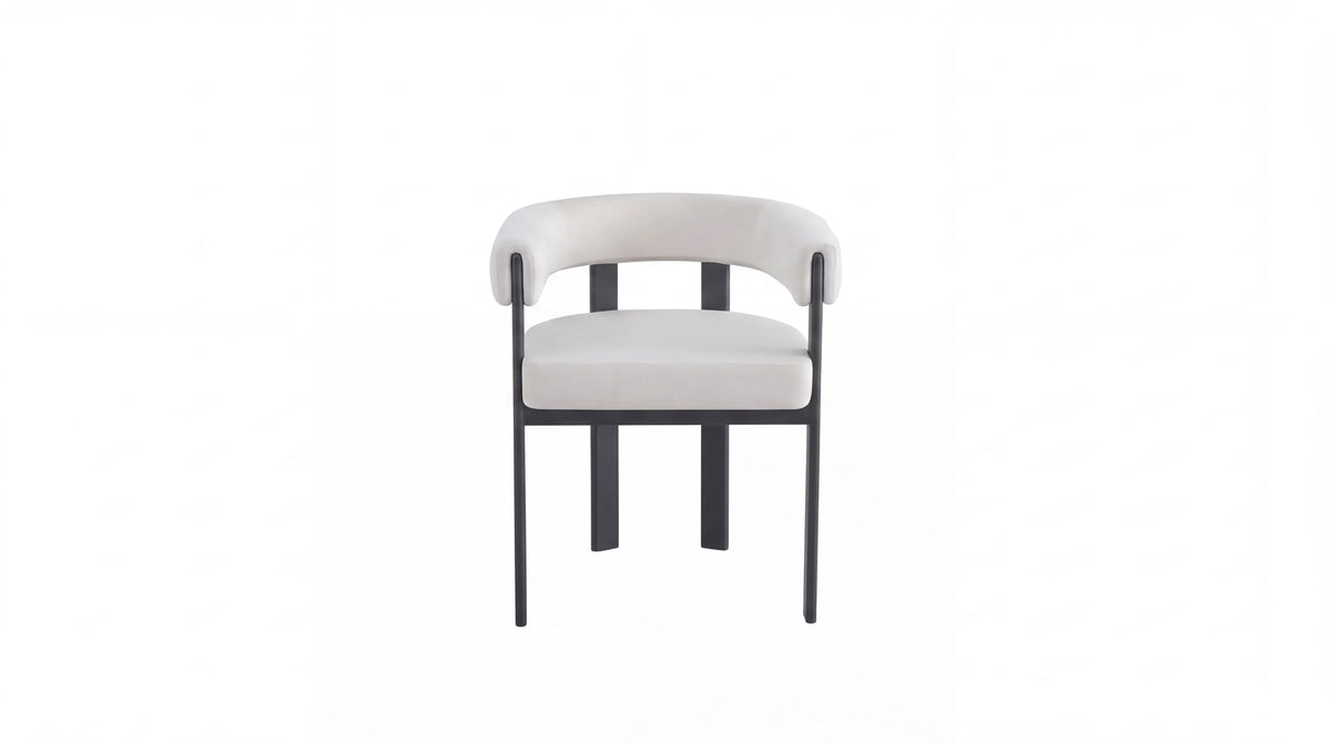 Lot de 2 chaises de salle à manger modernes VAIANA VELOURS - Pied Noir