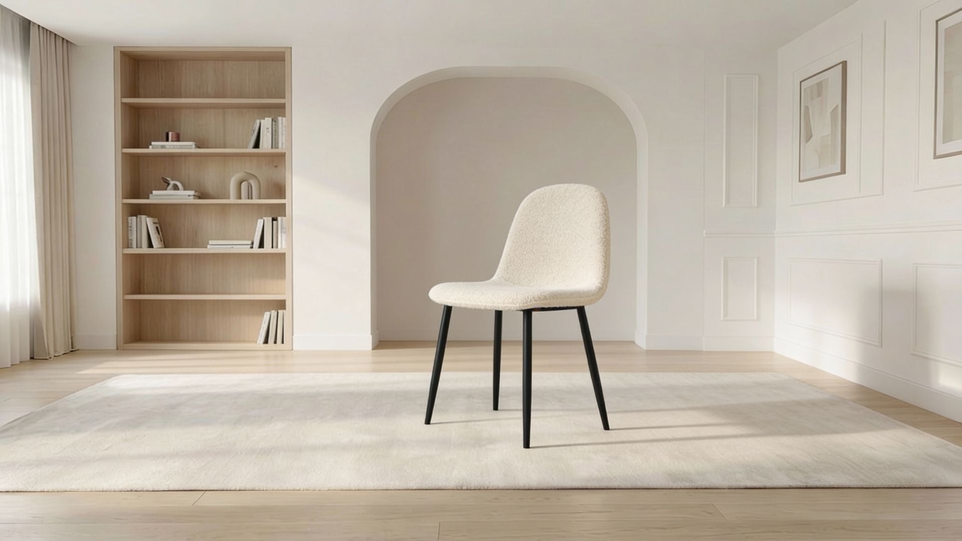 Lot de 2 chaises de salle à manger modernes VALBERG DOUDOU en tissu velours et pieds  en acier