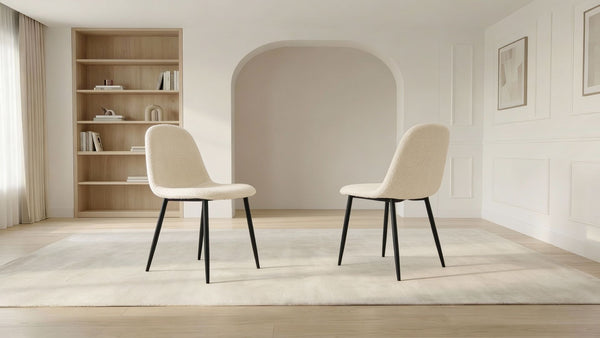 Lot de 2 chaises de salle à manger modernes VALBERG DOUDOU en tissu velours et pieds  en acier