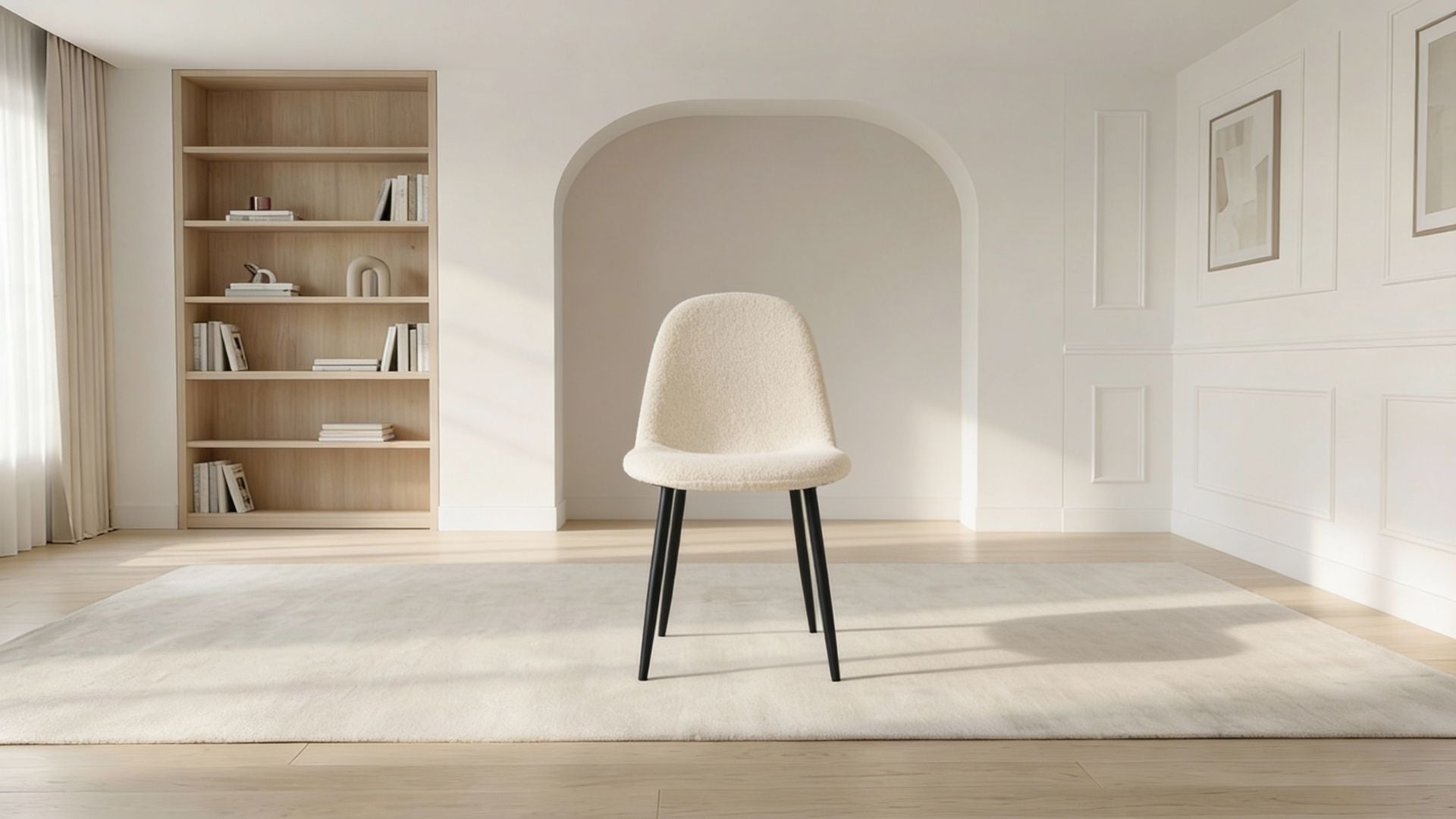 Lot de 2 chaises de salle à manger modernes VALBERG DOUDOU en tissu velours et pieds  en acier
