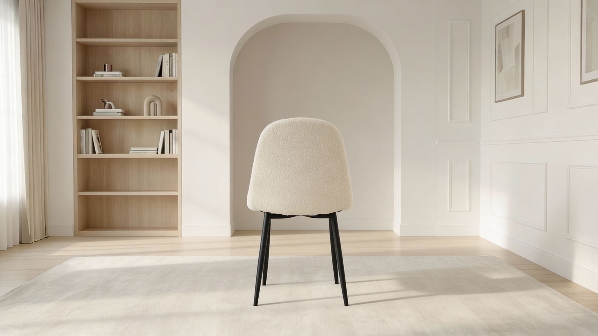 Lot de 2 chaises de salle à manger modernes VALBERG DOUDOU en tissu velours et pieds  en acier