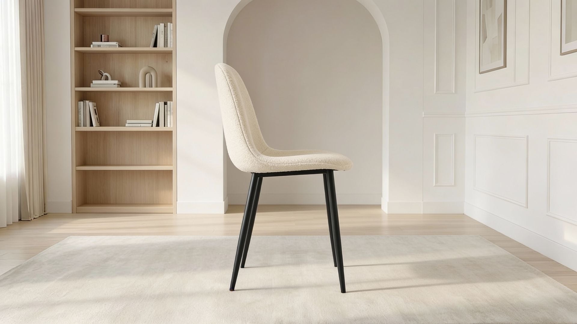 Lot de 2 chaises de salle à manger modernes VALBERG DOUDOU en tissu velours et pieds  en acier