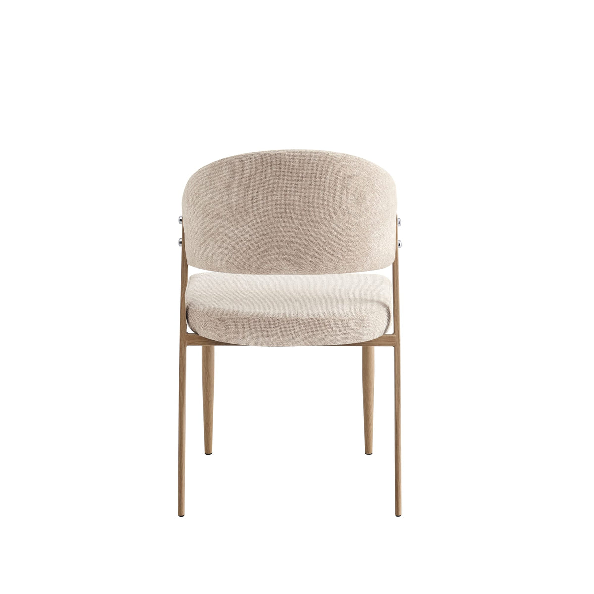 CHAISE LAMIA PIEDS EFFET METAL - Pied - Effet bois -  TISSU MARBELLA - Marron glacé