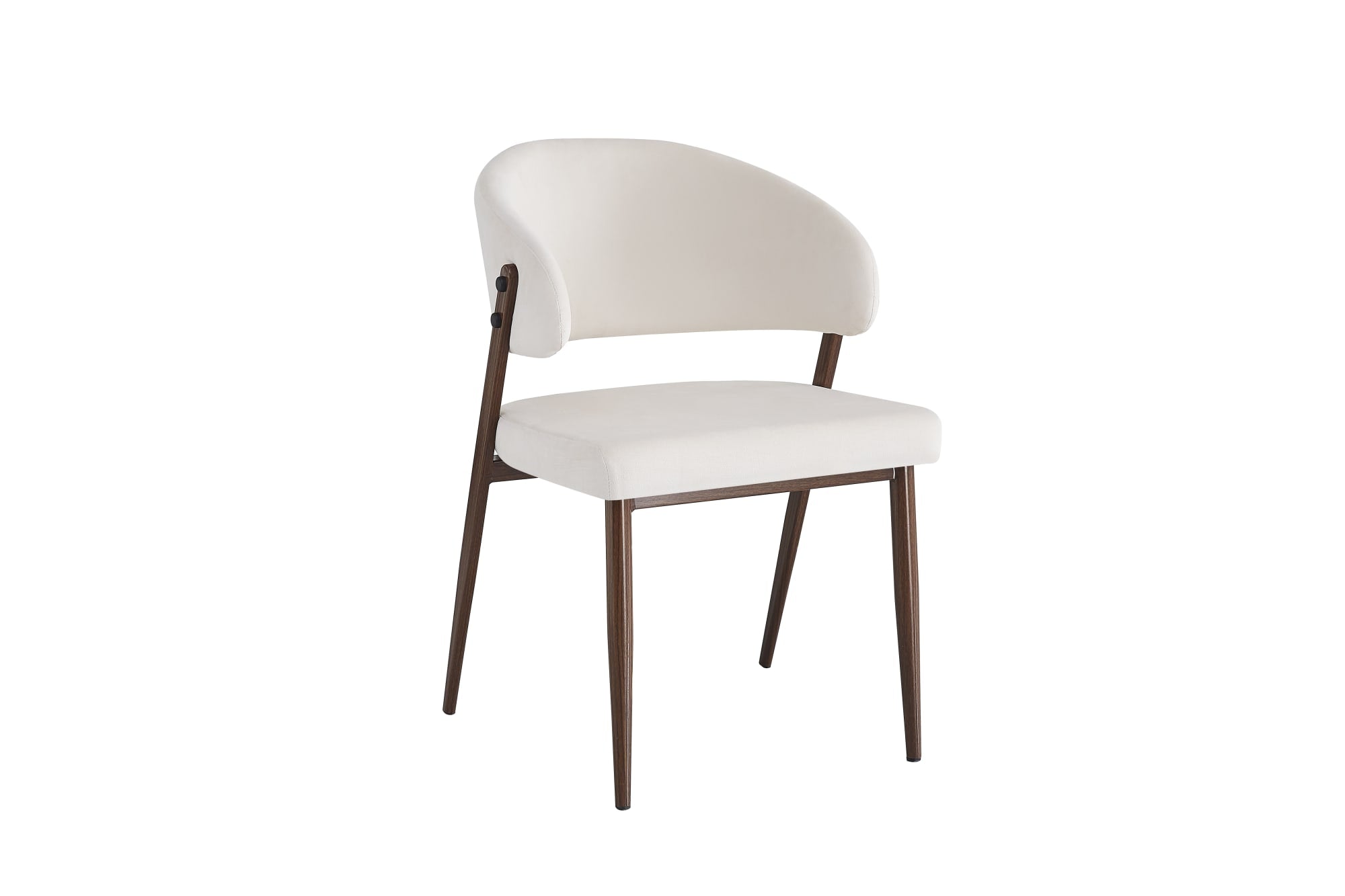 CHAISE LAMIA PIEDS EFFET NOYER TISSU VELOURS BEIGE