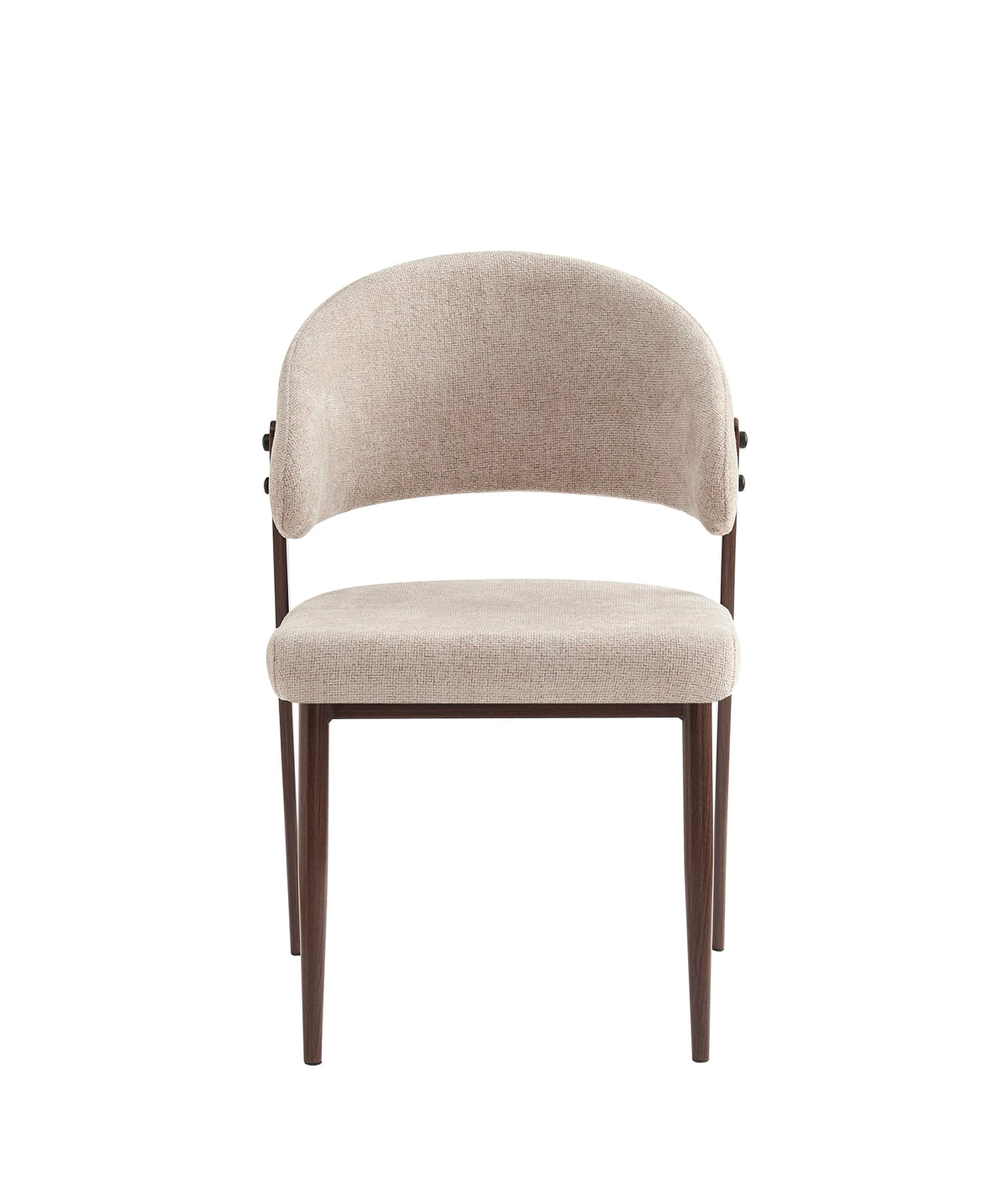 CHAISE LAMIA PIEDS EFFET METAL - Pied - Effet noyer -  TISSU MARBELLA - Marron glacé