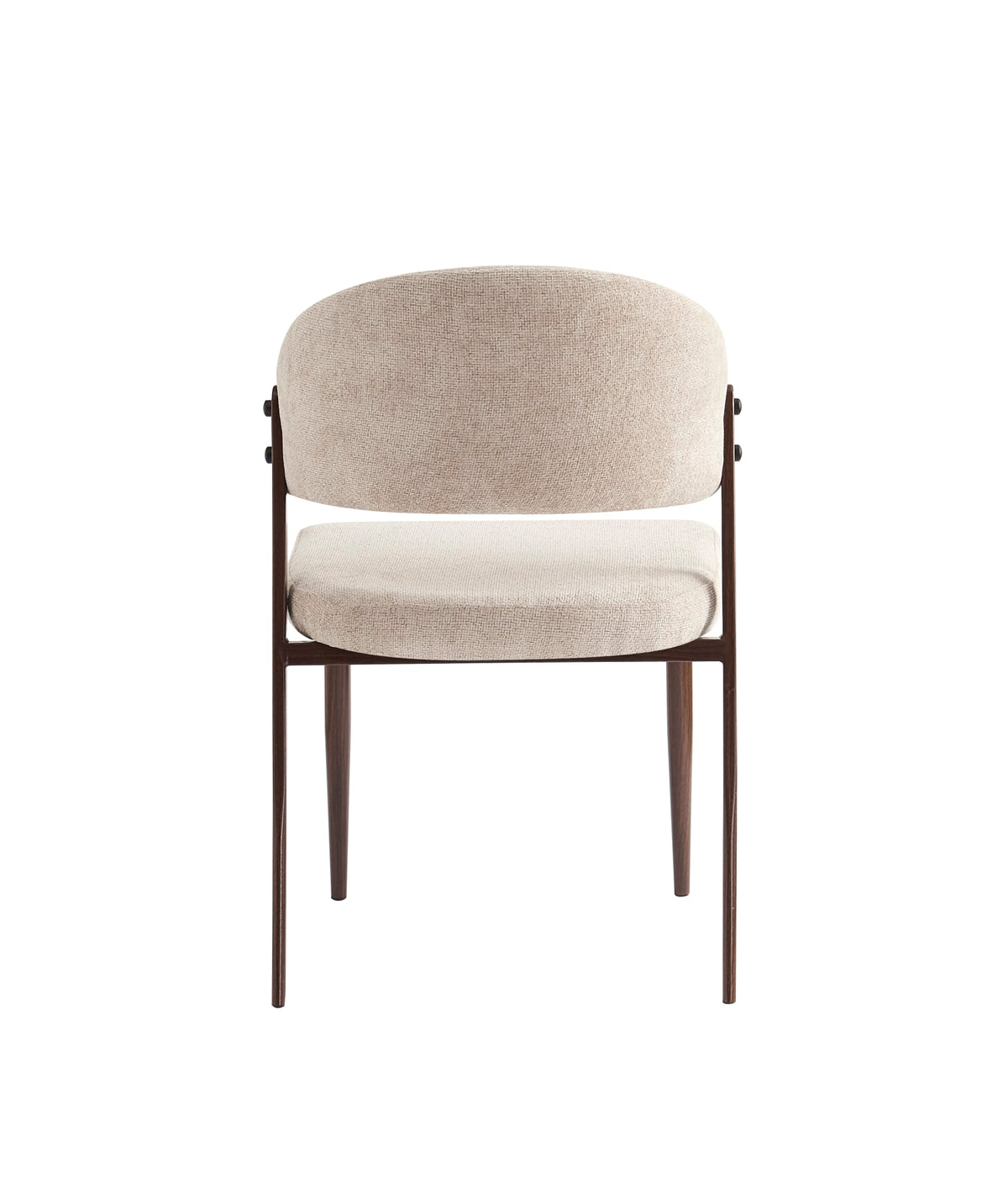 CHAISE LAMIA PIEDS EFFET METAL - Pied - Effet noyer -  TISSU MARBELLA - Marron glacé