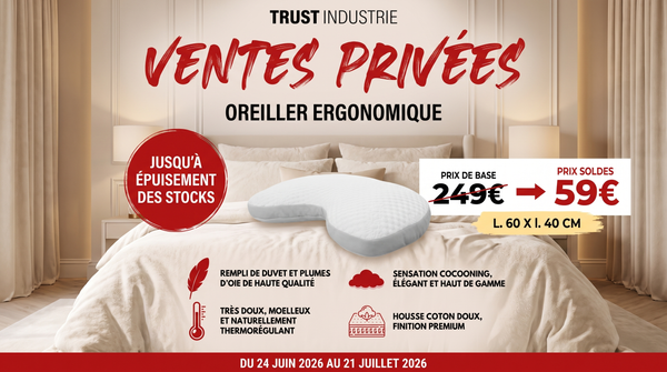 Oreiller ERGONOMIC ergonomique en fibre recyclée