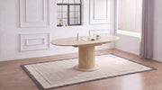 Table à manger ronde extensible SOFIA avec plateau céramique