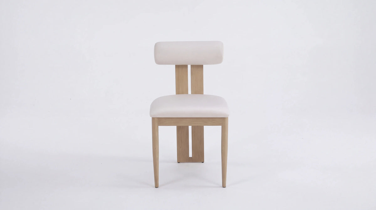Lot de 2 chaises de salle à manger modernes TIFFANY en tissu velours - Trust Industrie - Assise Beige - Pied Bois naturel