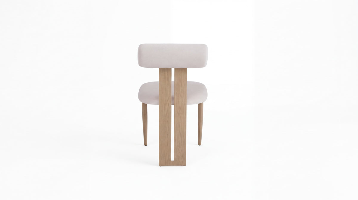 Lot de 2 chaises de salle à manger modernes TIFFANY en tissu velours - Trust Industrie - Assise Beige - Pied Bois naturel