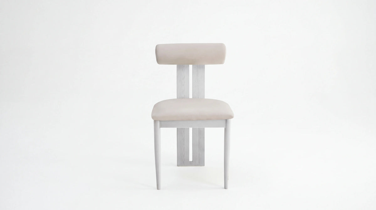 Lot de 2 chaises de salle à manger modernes TIFFANY en tissu velours - Trust Industrie - Assise Beige - Pied Blanc
