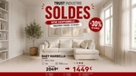Canapé d'angle déhoussable 6 places BABY MARBELLA en tweed