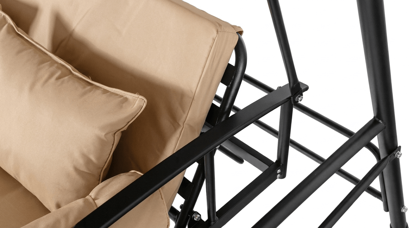 Balançoire de jardin CARMEN avec toit et moustiquaire - TRUST INDUSTRIE - Beige - 