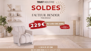 Fauteuil BENDER en tissu bouclé – design confortable