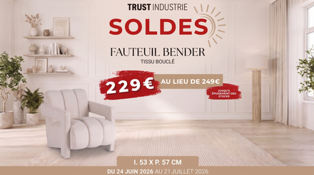 Fauteuil BENDER en tissu bouclé – design confortable