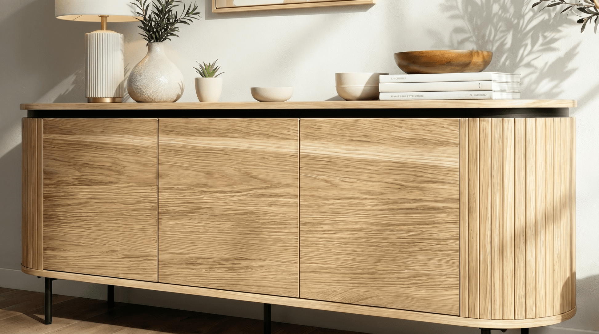 Buffet BECK 160 cm à trois portes - TRUST INDUSTRIE - Chêne - 