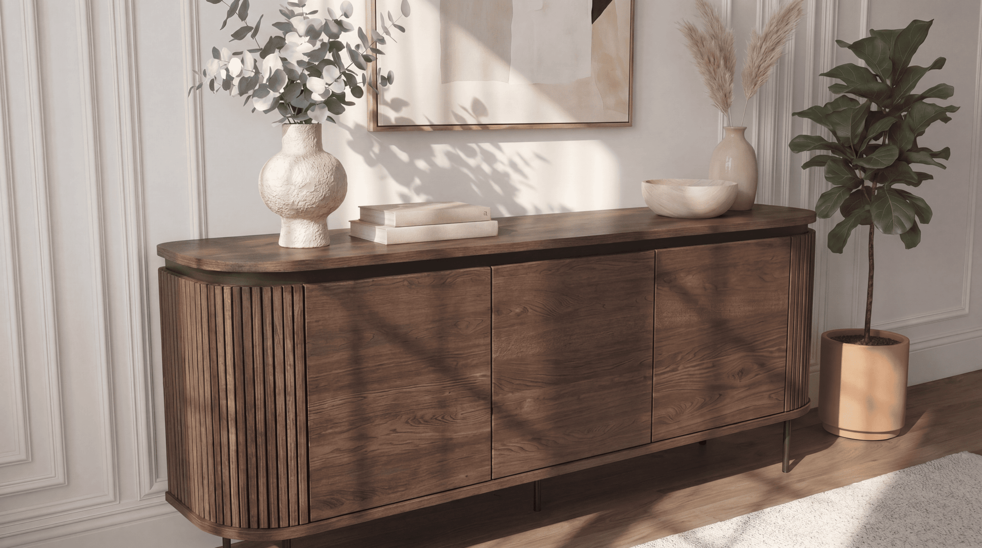 Buffet BECK 160 cm à trois portes - TRUST INDUSTRIE - Chêne - 