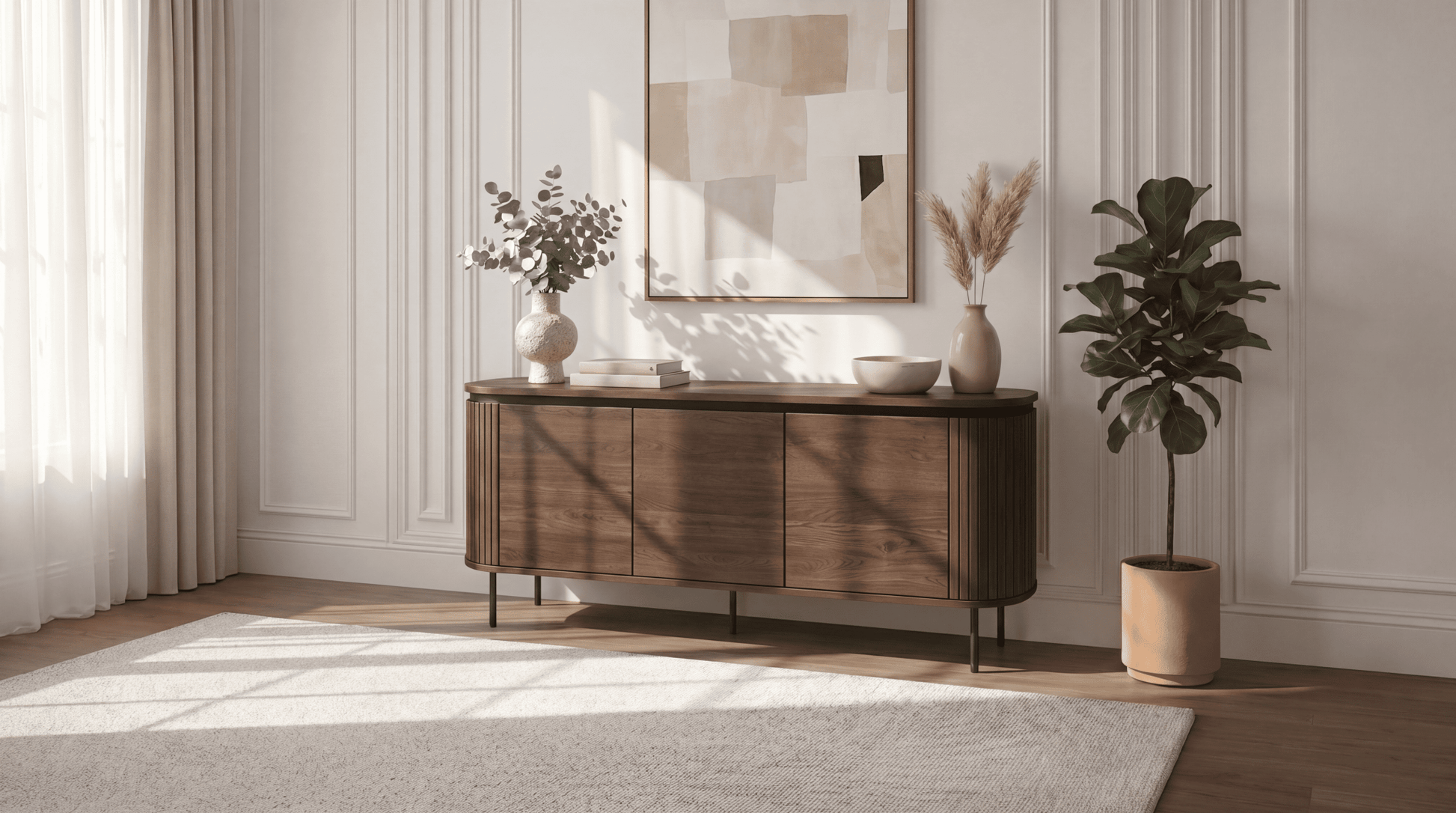 Buffet BECK 160 cm à trois portes - TRUST INDUSTRIE - Chêne - 