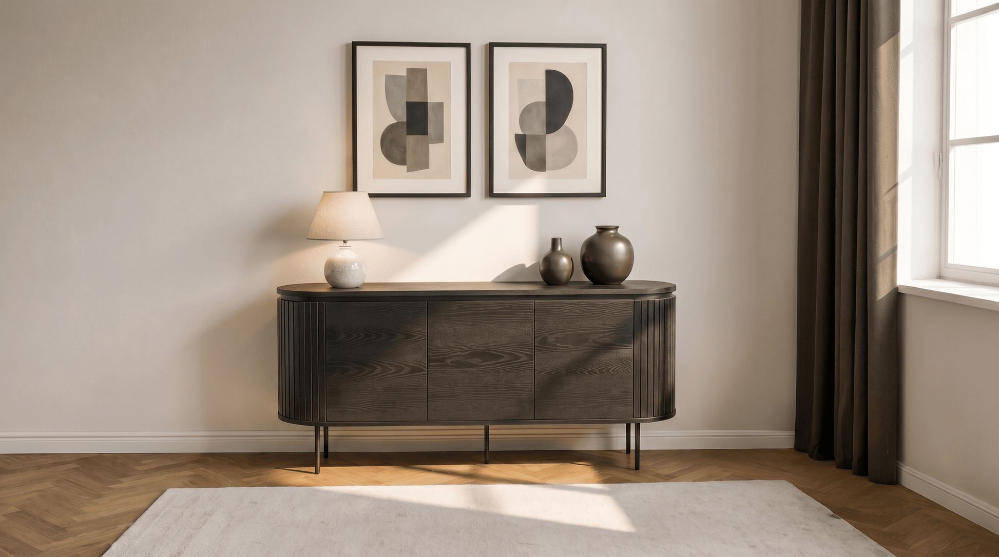 Buffet BECK 160 cm à trois portes - TRUST INDUSTRIE - Chêne - 