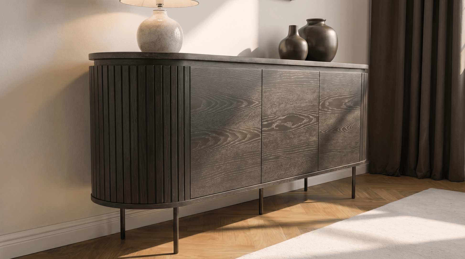 Buffet BECK 160 cm à trois portes - TRUST INDUSTRIE - Chêne - 