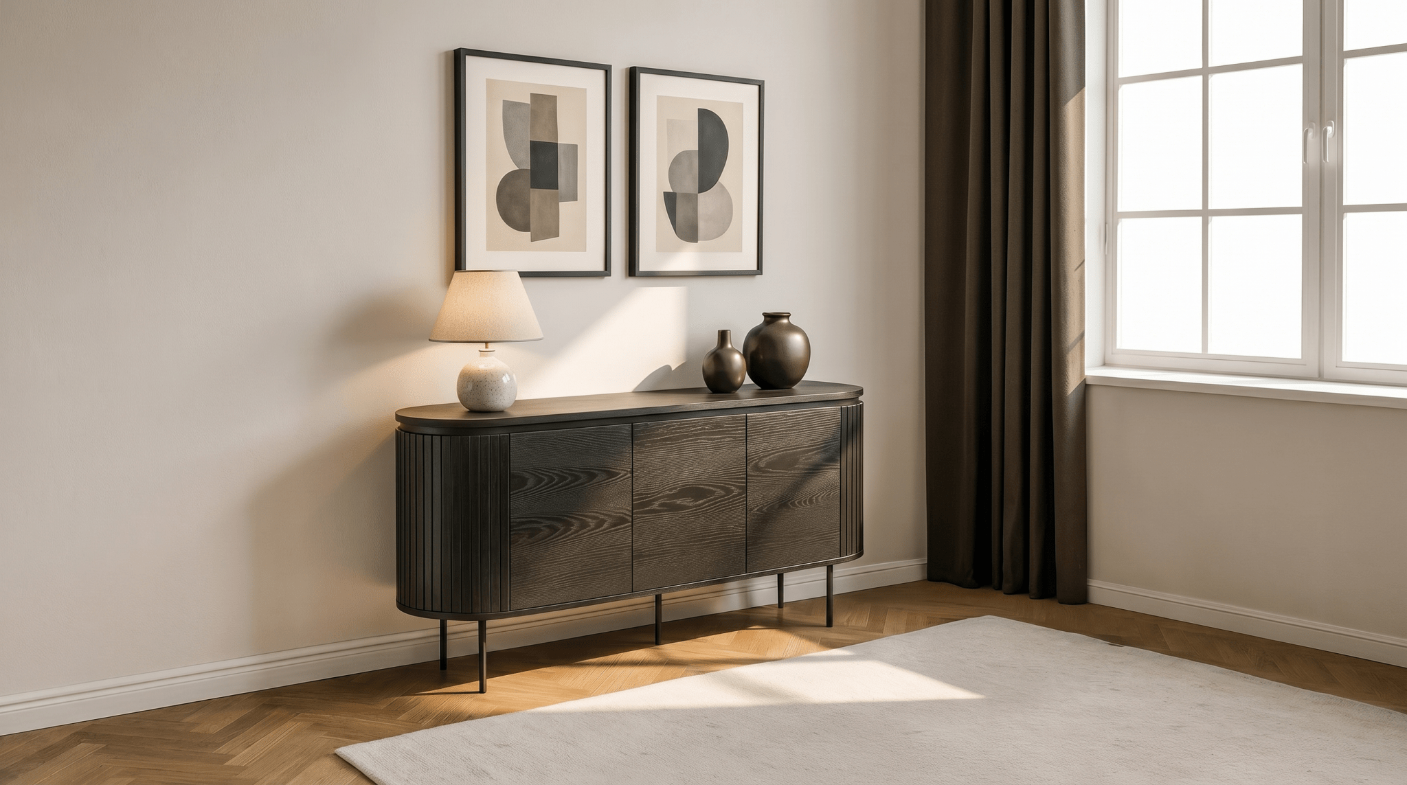 Buffet BECK 160 cm à trois portes - TRUST INDUSTRIE - Chêne - 