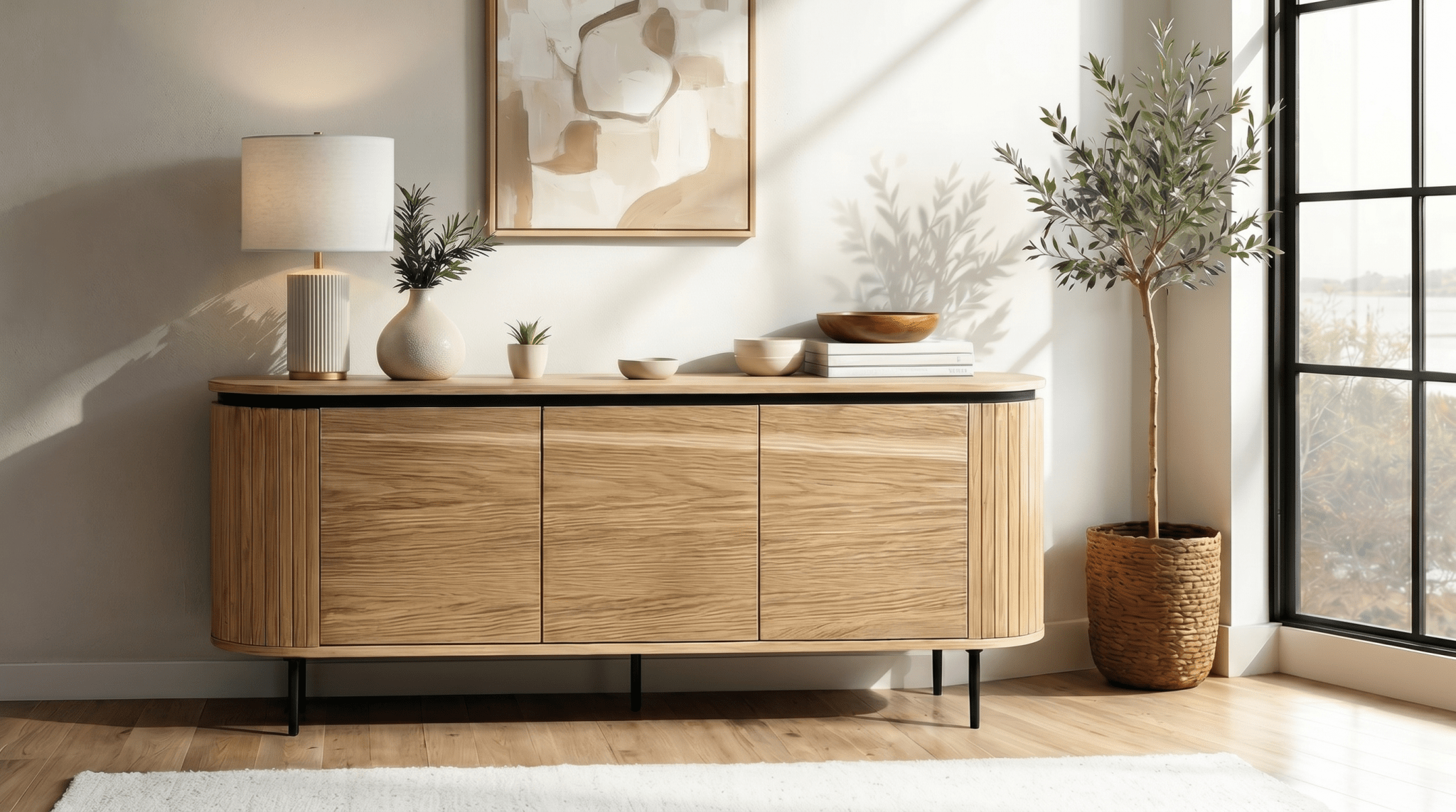 Buffet BECK 160 cm à trois portes - TRUST INDUSTRIE - Chêne - 