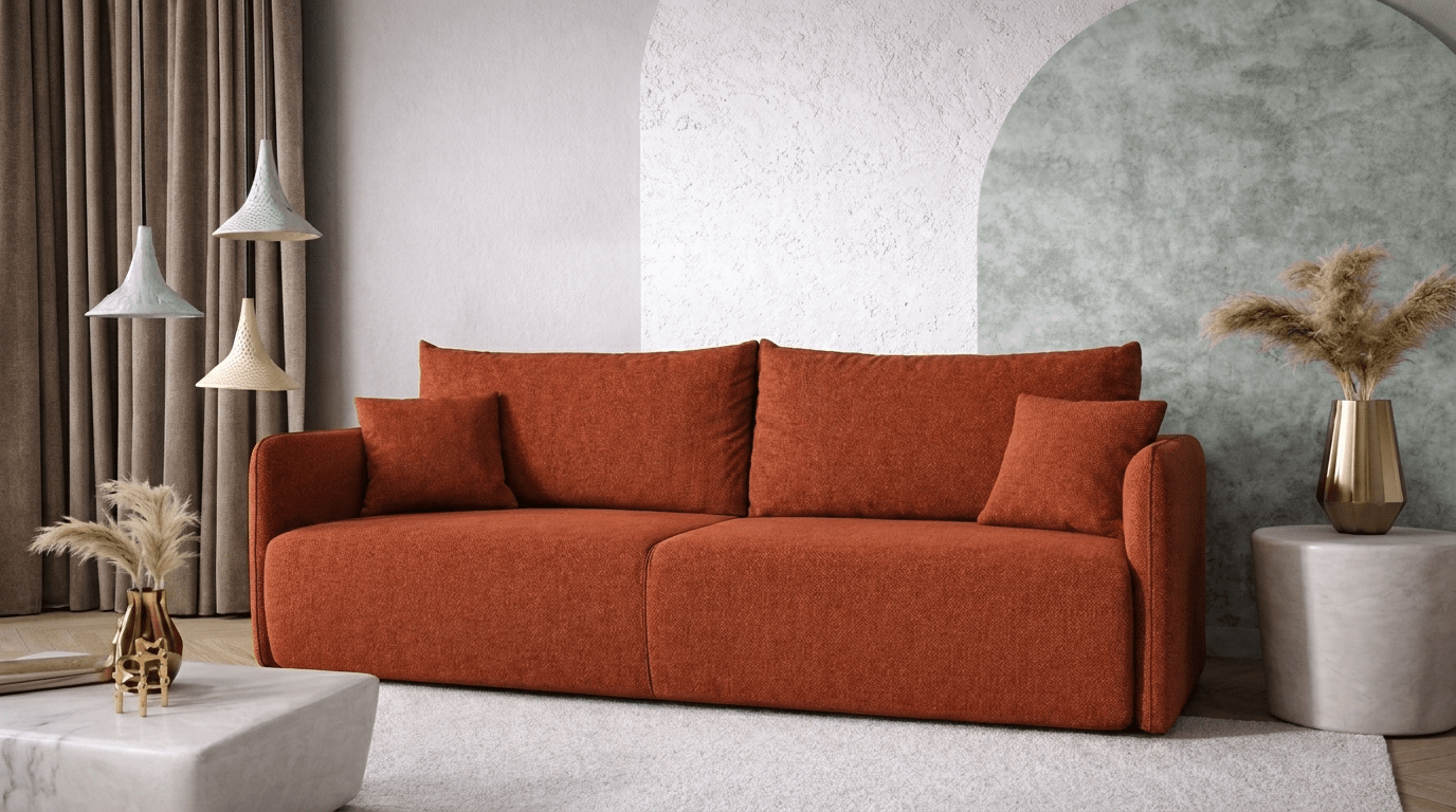 Canapé convertible FOREST - TRUST INDUSTRIE - Terracotta - 