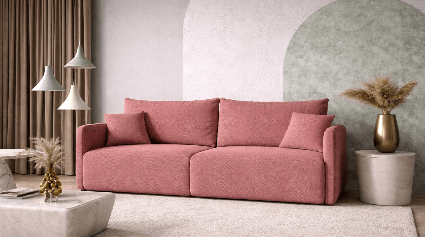 Canapé convertible FOREST - TRUST INDUSTRIE - Rose - 