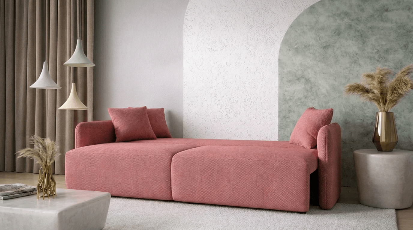 Canapé convertible FOREST - TRUST INDUSTRIE - Rose - 