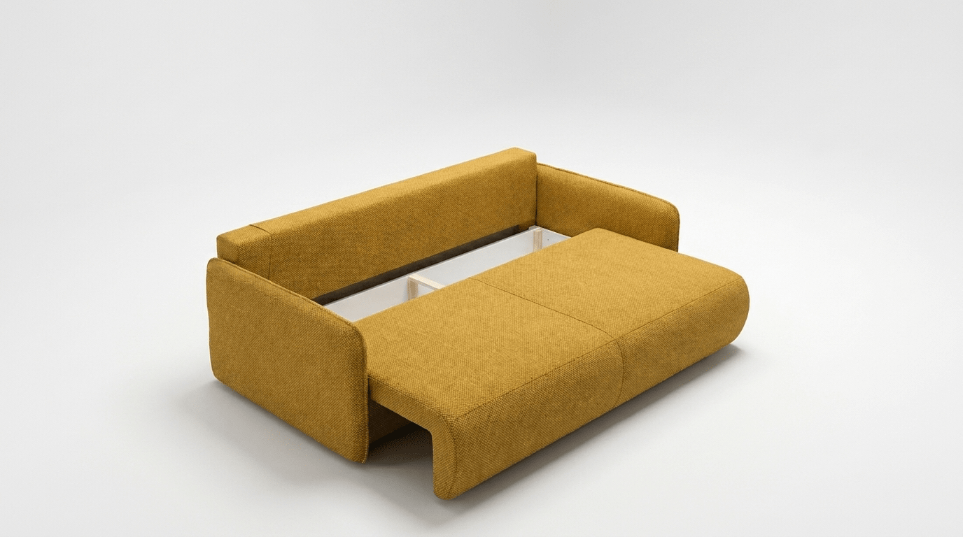 Canapé convertible FOREST - TRUST INDUSTRIE - Moutarde - 
