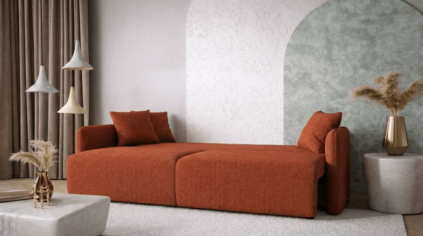 Canapé convertible FOREST - TRUST INDUSTRIE - Terracotta - 