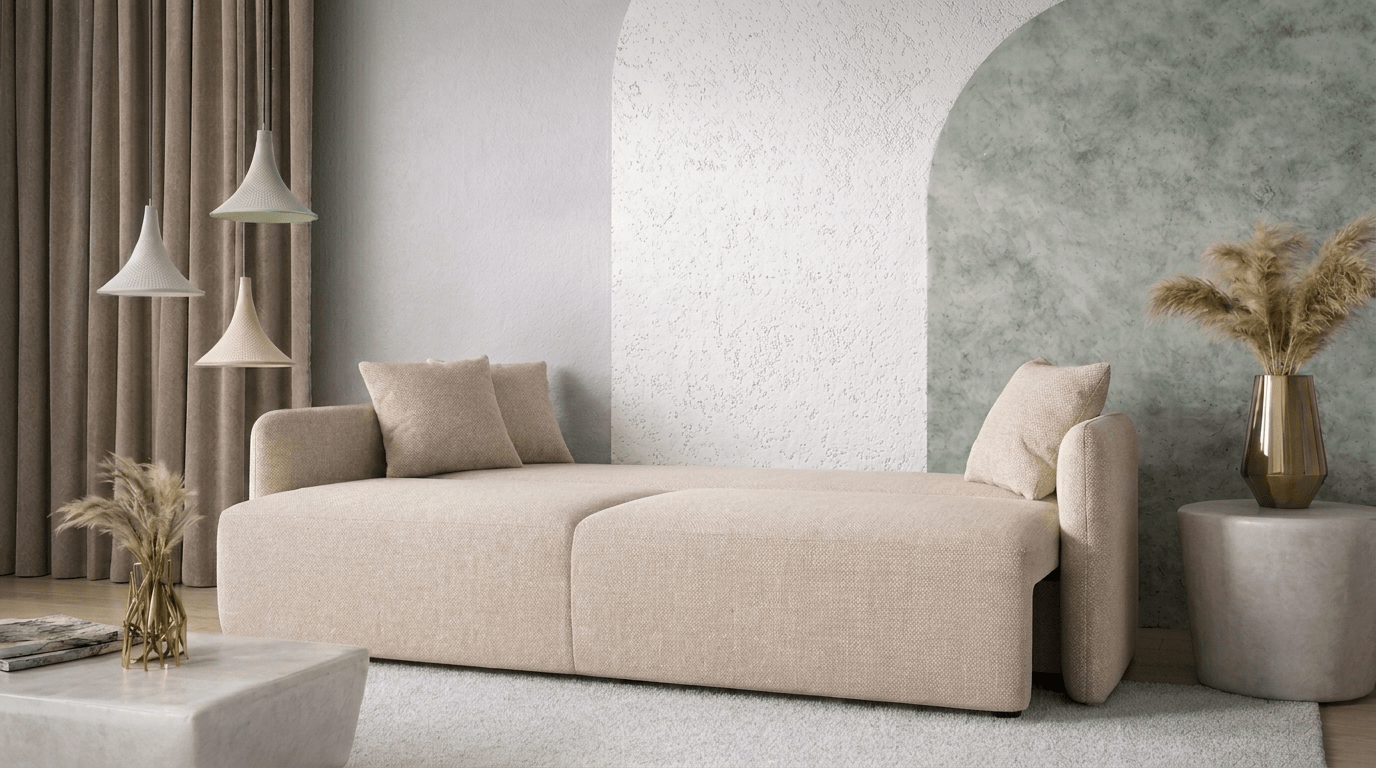 Canapé convertible FOREST - TRUST INDUSTRIE - Gris clair - 